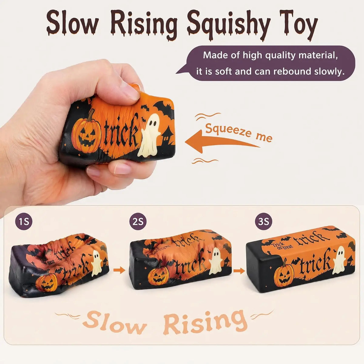 1/24PCS Halloween Squishy Butter Stick Toys Decompression Stress Relief Halloween Buttter Squishy Fidget Toys Party Favors