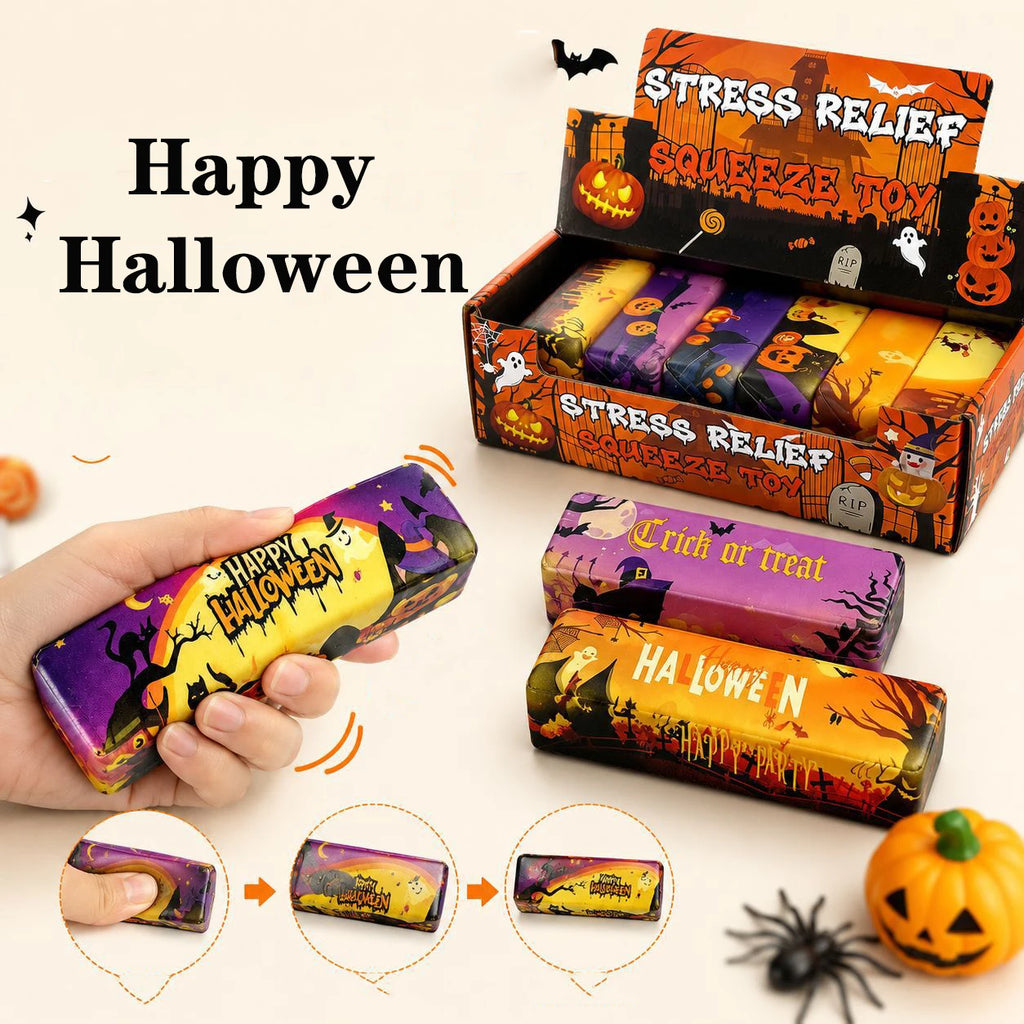 1/24PCS Halloween Squishy Butter Stick Toys Decompression Stress Relief Halloween Buttter Squishy Fidget Toys Party Favors