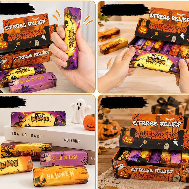 1/24PCS Halloween Squishy Butter Stick Toys Decompression Stress Relief Halloween Buttter Squishy Fidget Toys Party Favors